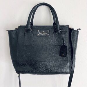 Kate Spade Wellesley Small Camryn Pebble Leather Crossbody Satchel Bag In Black